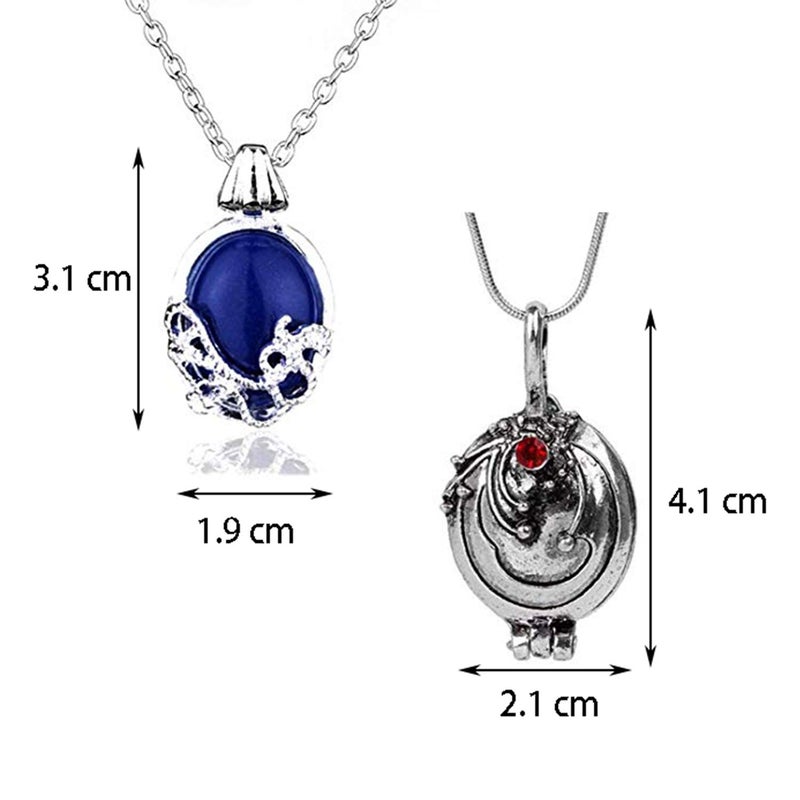 Youu UoYu TFYU 2 Pcs The Vampire D.rs Elena Gilbert Opening Vervain Locket Pendant Necklace and Daywalking Katherine Necklace Pendant Charm Necklace-Royal Blue with Transparent Box - Image 2